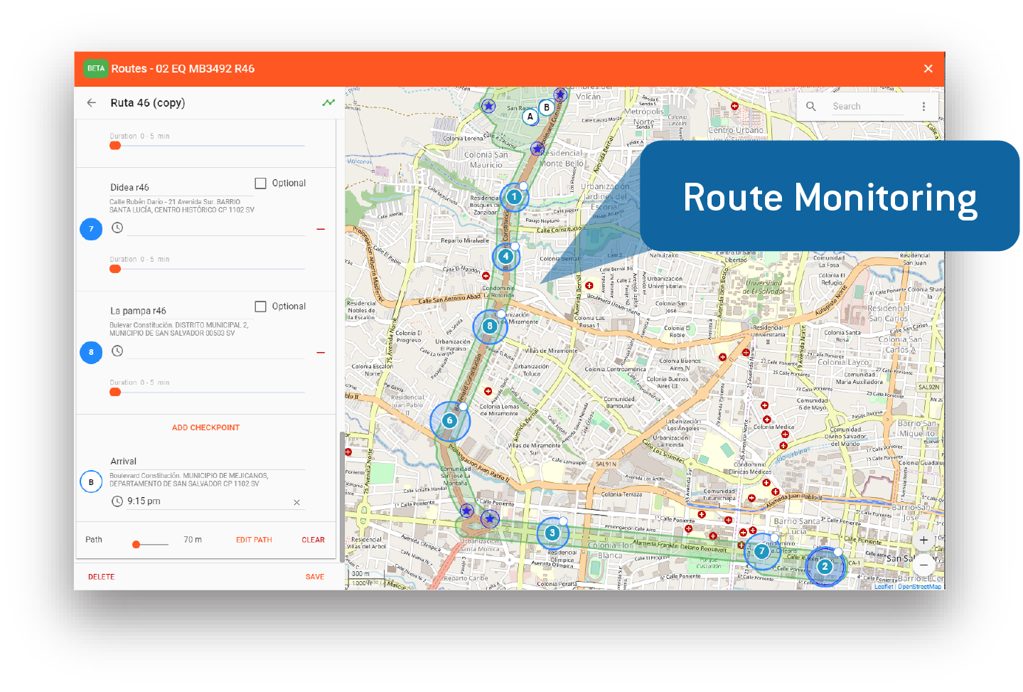Monitoreo de rutas